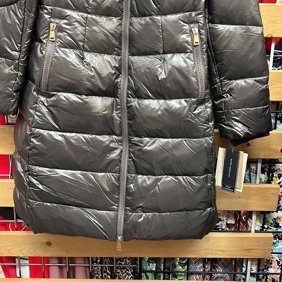 NWT,1 MADISON LUXE Fox-Fur Down Puffer Coat,attached hood removable fur,taupe - Picture 5 of 17